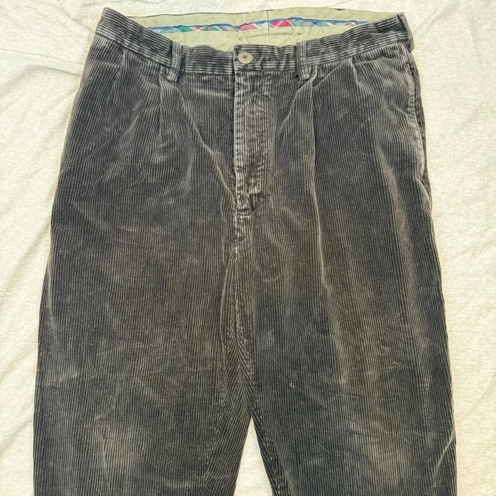 Vintage VTG Polo Ralph Lauren Andrew Corduroy Pleated Pants‎ Mens 35x30